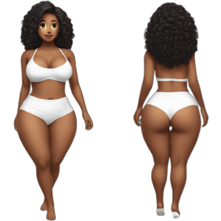 full-body-curvy-beauty-in-a-short-wide-skirt-hurricane-white-knickers rear view emoji