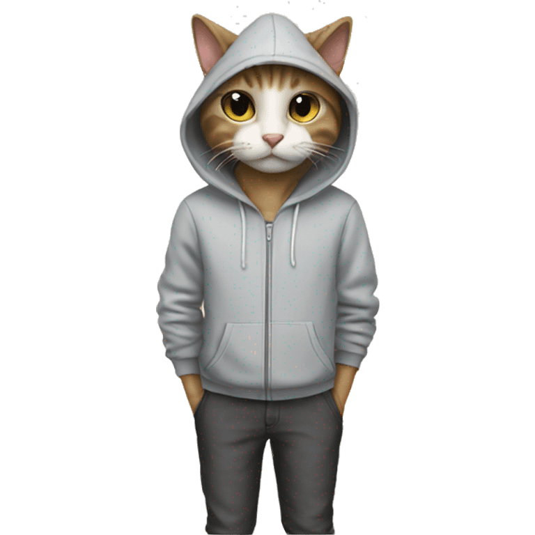 cat wear hoodie emoji