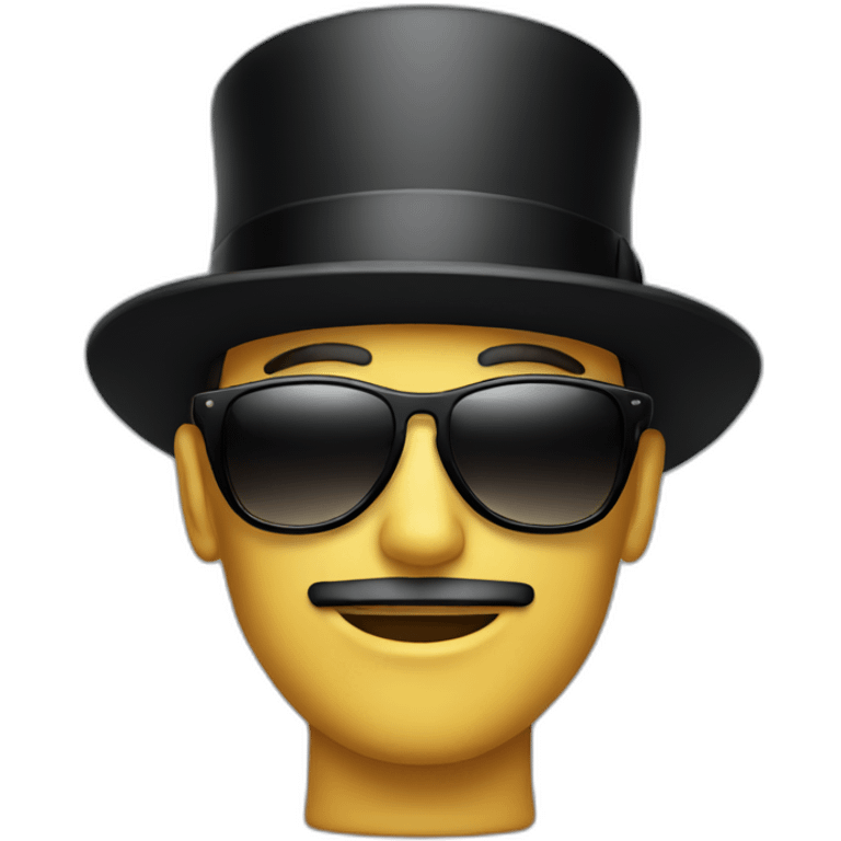 Man with a top hat and black sunglasses emoji