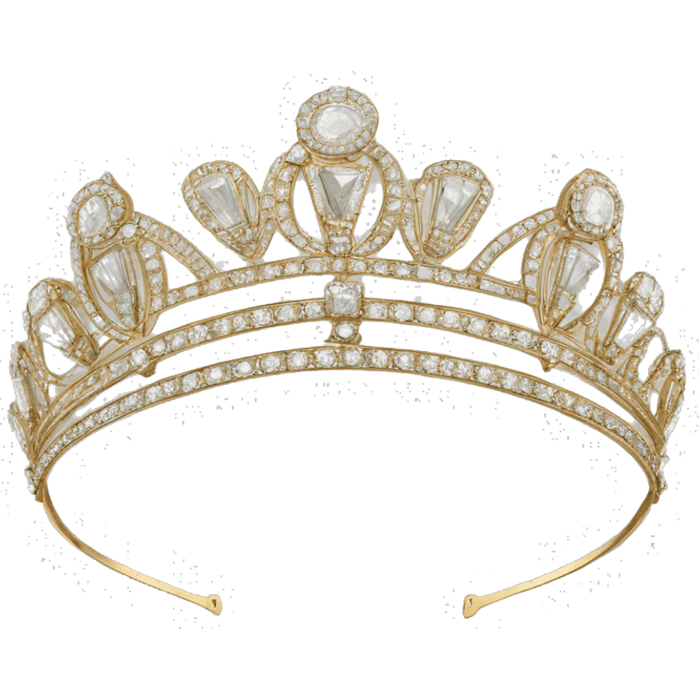 art deco style tiara diamonds gold  emoji