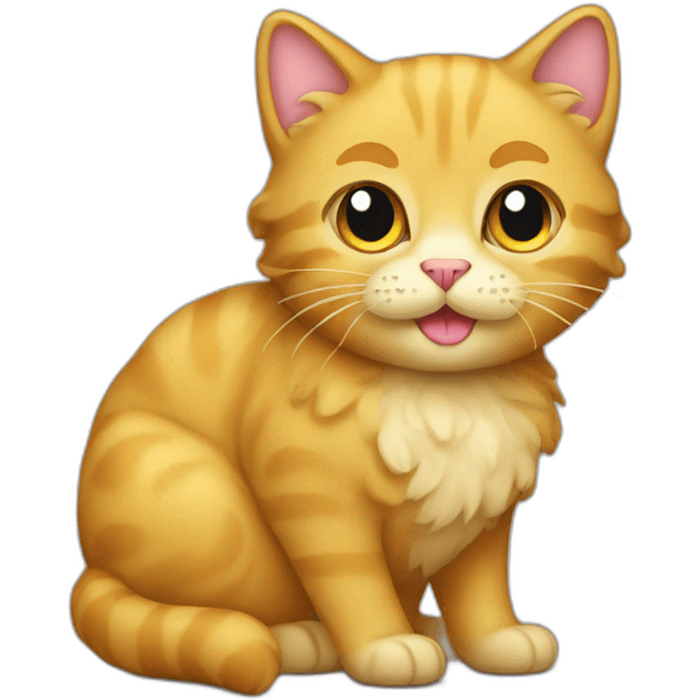 curly gold cat emoji