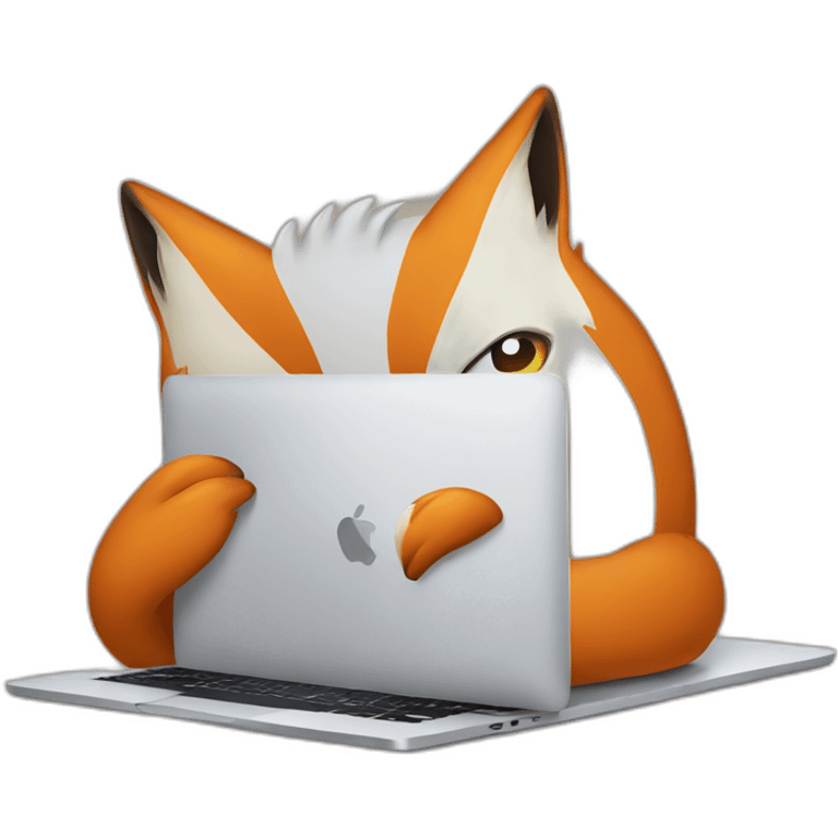 fox programming on a macbook emoji