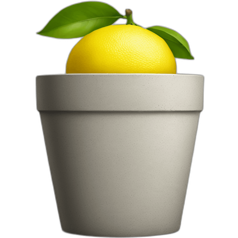 lemon potus on a cement square pot emoji