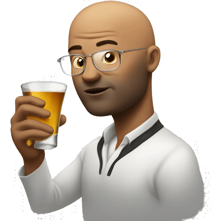 Bald man Drinks a shot   emoji