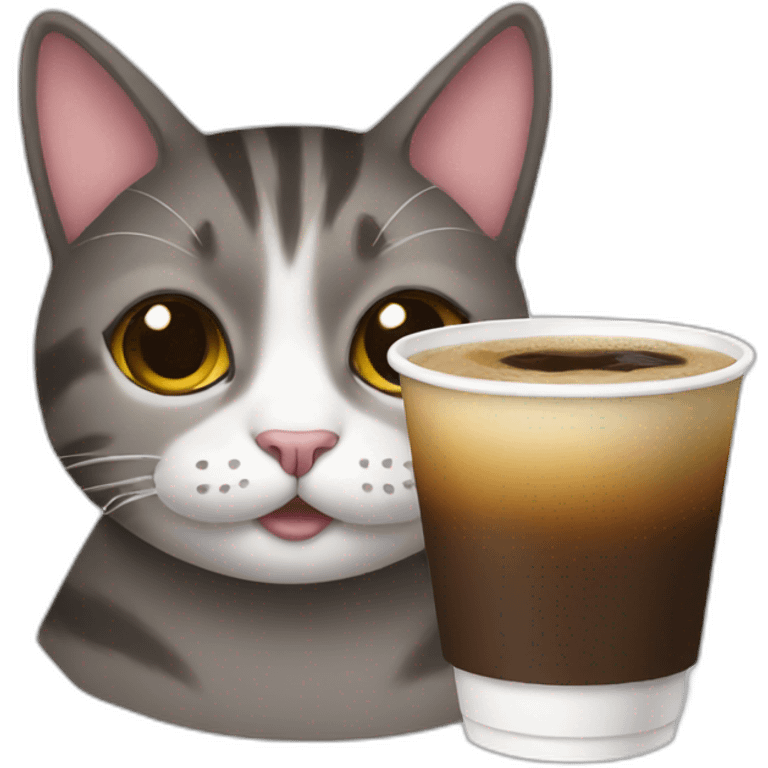 cat drinks coffee emoji