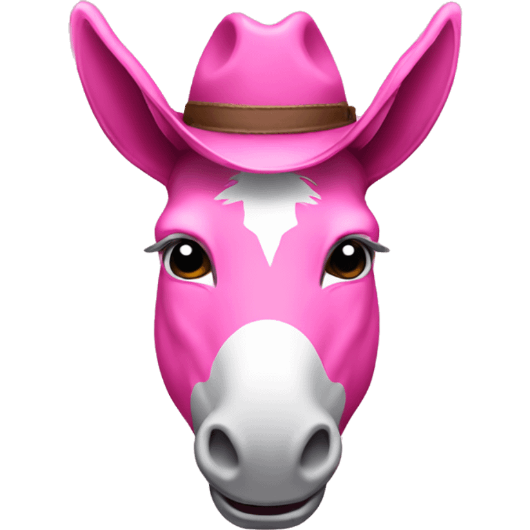 Pink donkey with cowboy hat emoji