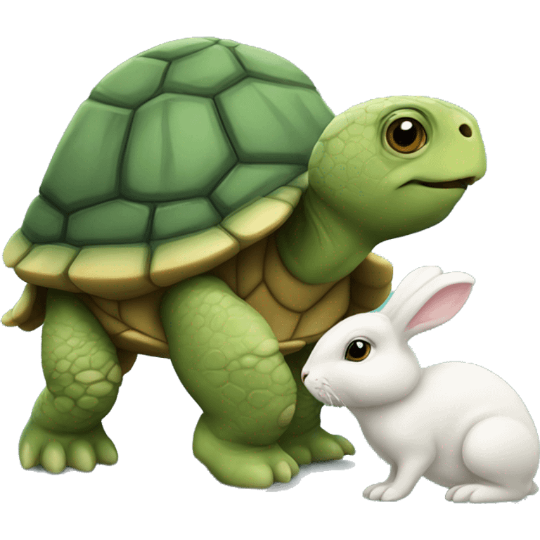 turtle carrying rabbit emoji