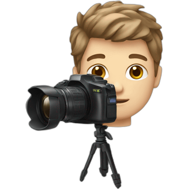 white, brown hair, boy ,with a camera emoji