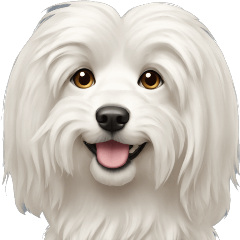 white long hair dog crested malt ears down emoji