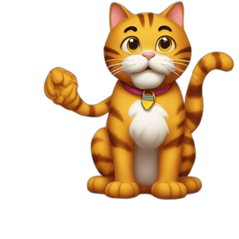 Garfield implorando com olhinhos de gato emoji