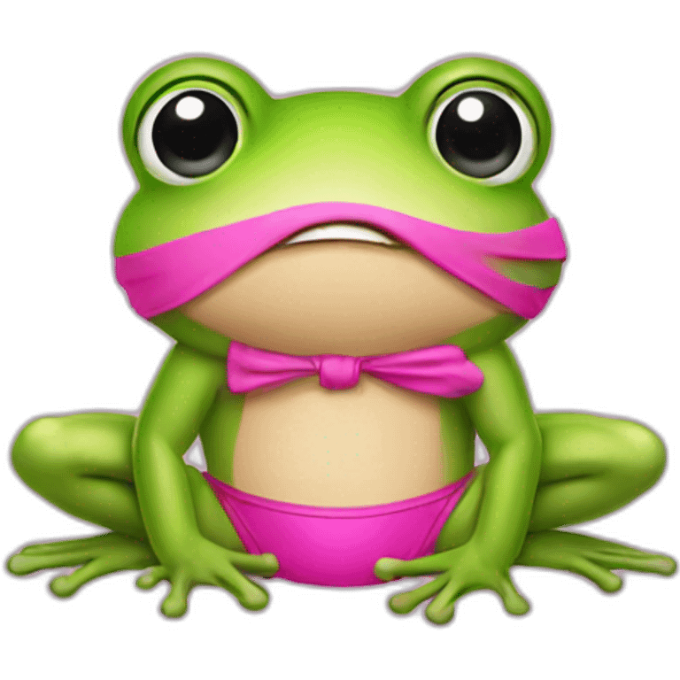 frog in pink bikini emoji