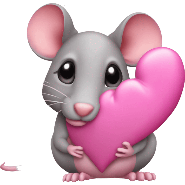 Rat heart pink emoji