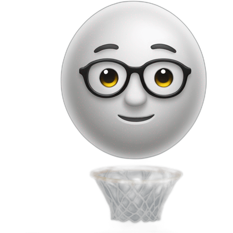 Ballon de basket avec des lunettes  emoji