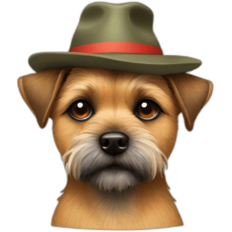 Border terrier with hat emoji