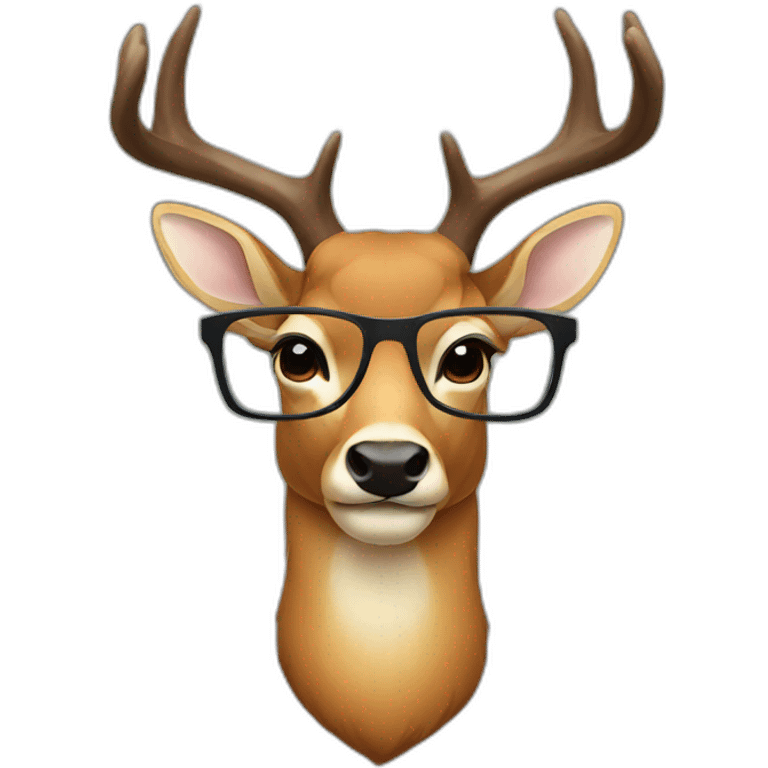 a deer wearing glasses emoji