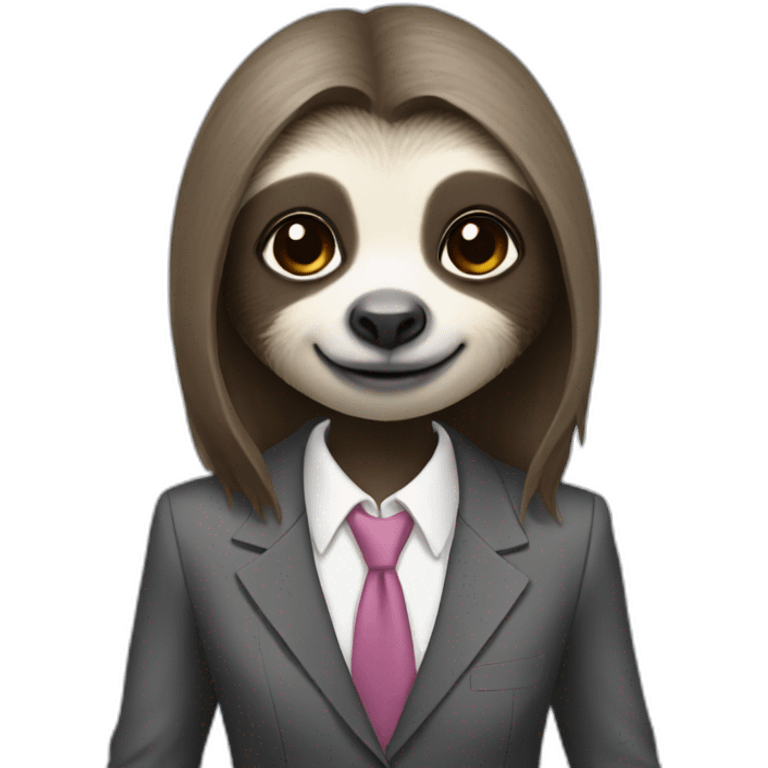 Sloth girl in a suit emoji