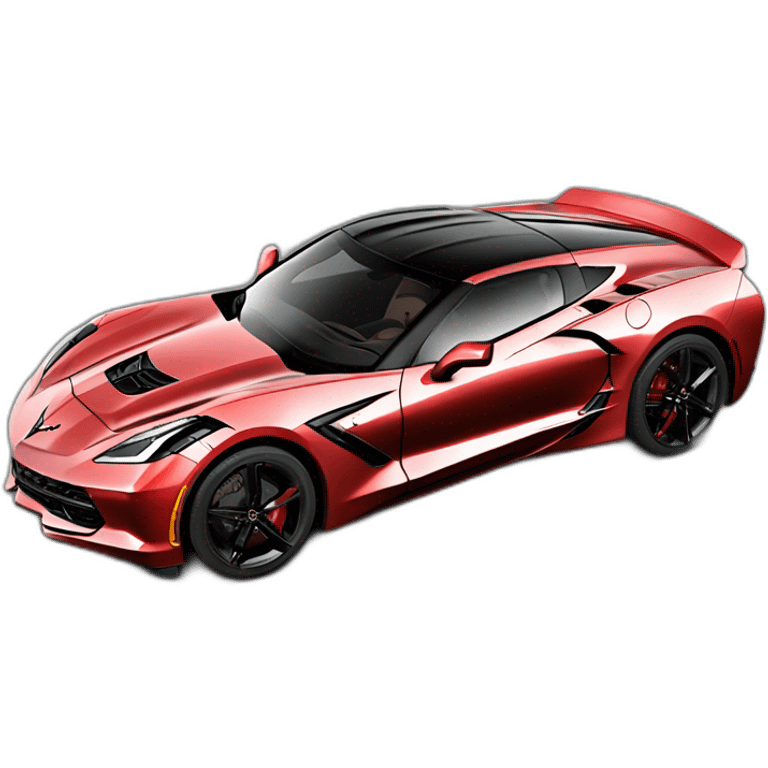 Corvette C8 Stingray rouge avec toit noir emoji