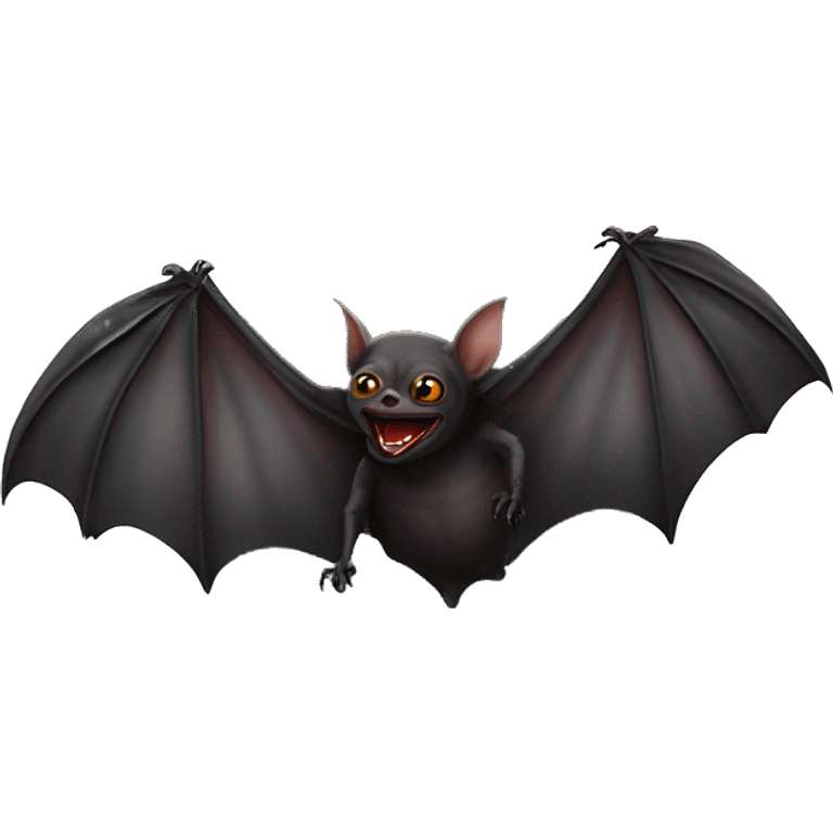 Black vampire bat fly in front of a realistic full moon emoji