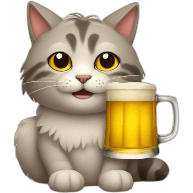 cat with beer emoji