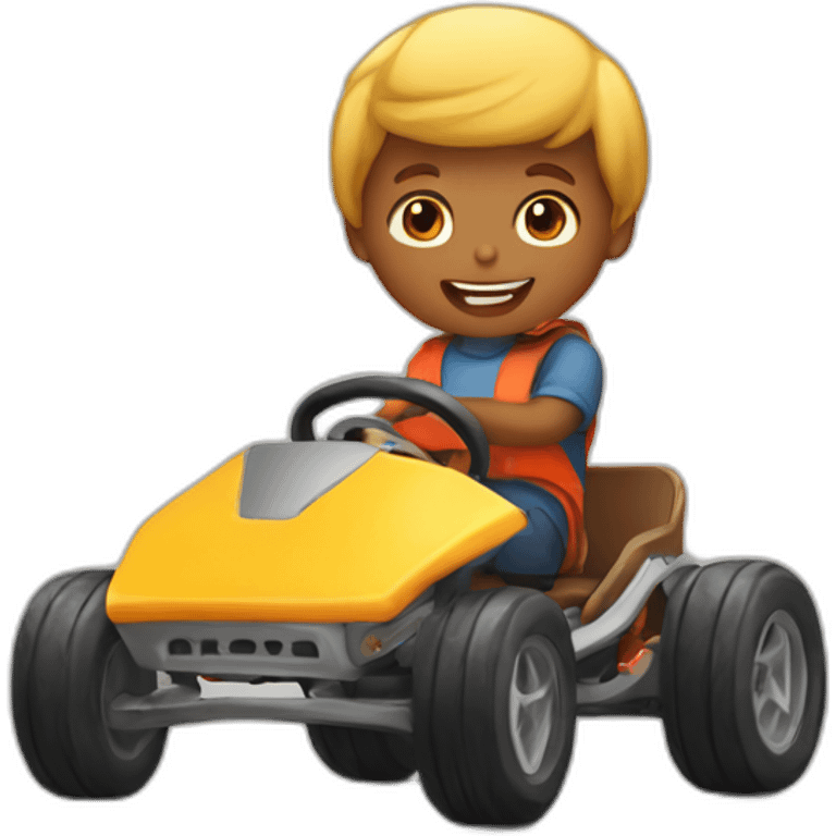 A little boy with an kart emoji