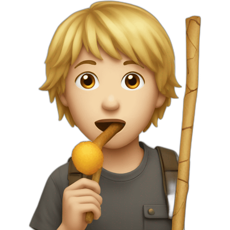 Kid eating stick  emoji