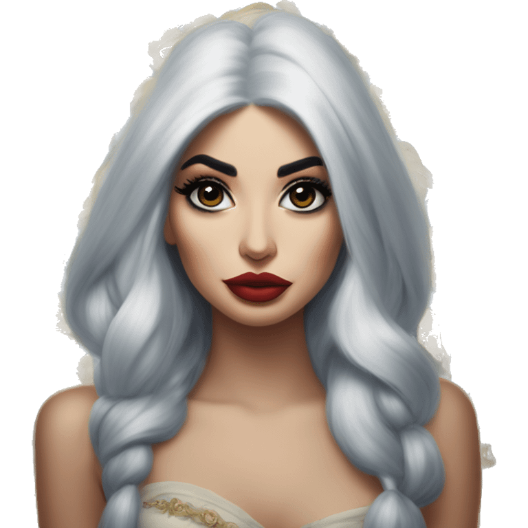 jasmine kyliejenner in Uncle Scrooge style, oil paint, mysterious eyes, intricate lips, masterpiece portrait, beautiful, desirable, logical emoji