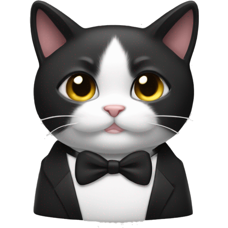 Chunky tuxedo kitty emoji