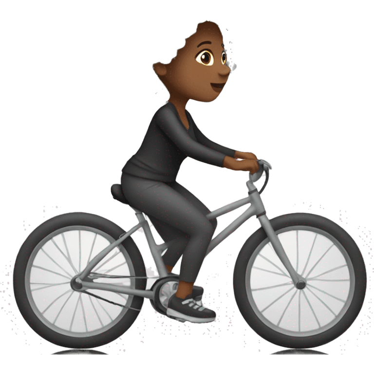 Black woman with a gray afro biking  emoji