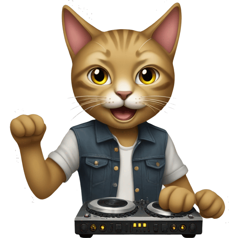 cat DJing emoji