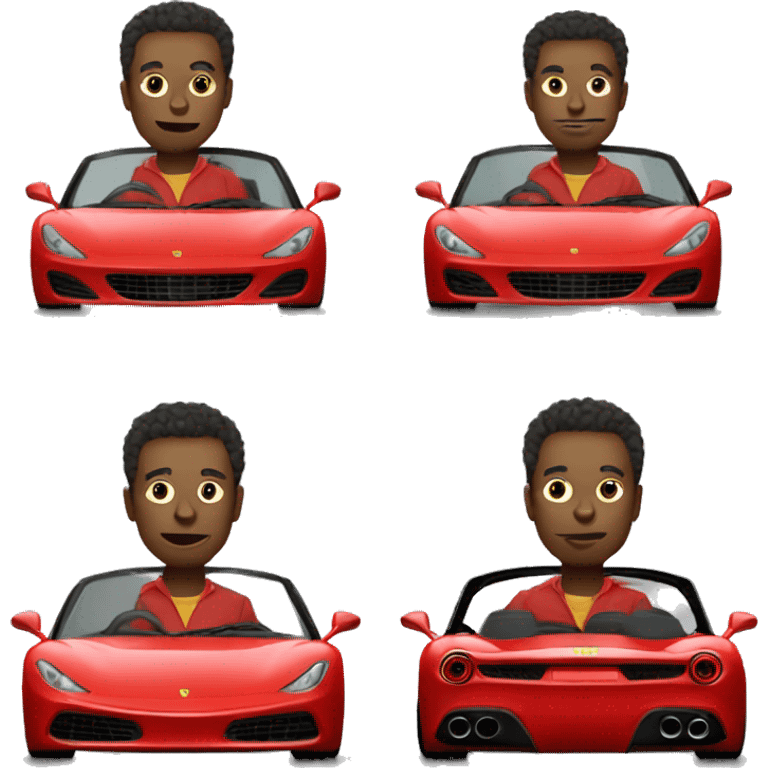 Make me an alien in a red Ferrari convertible emoji