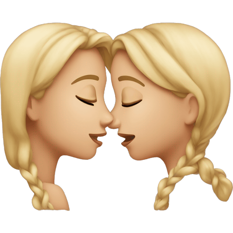 girls kissing each other emoji