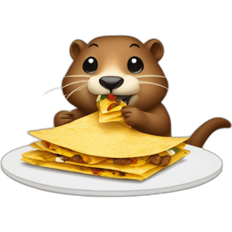 beaver eating quesadilla emoji