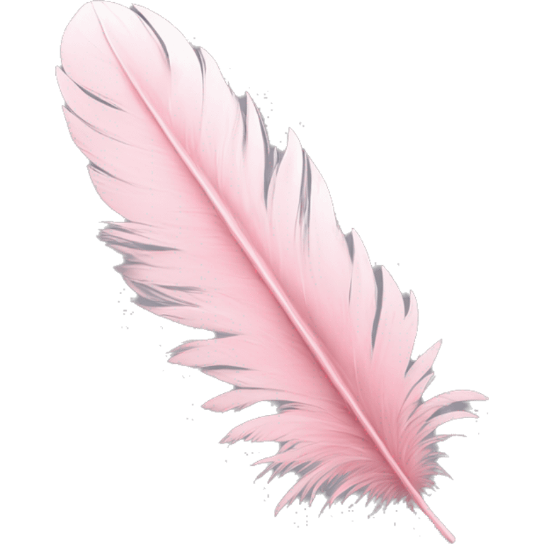 A pastel pink feather with ink emoji