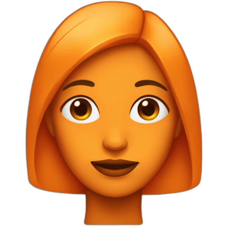 woman with orange face emoji