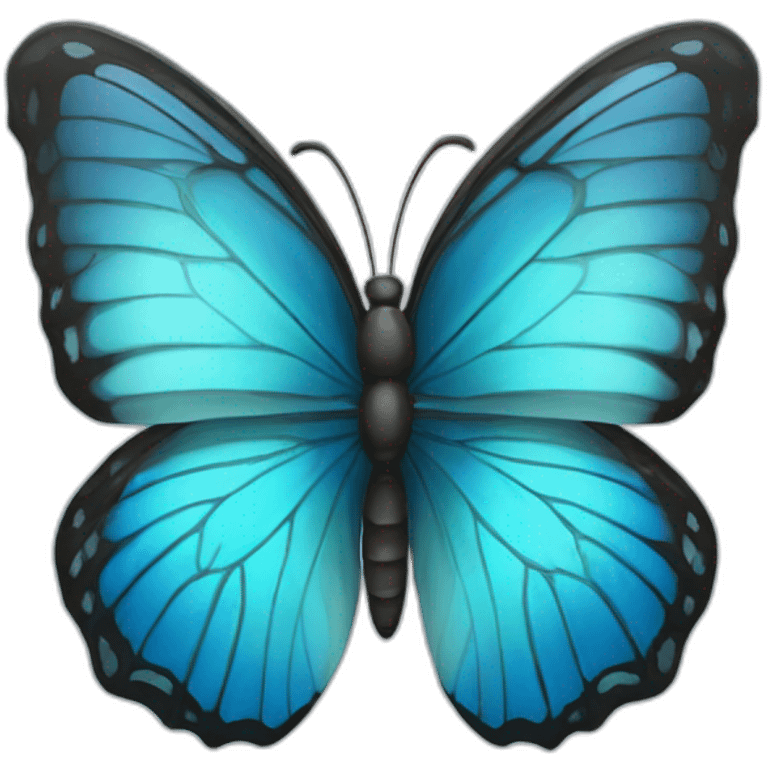 blue butterfly breaking out of crysalis emoji