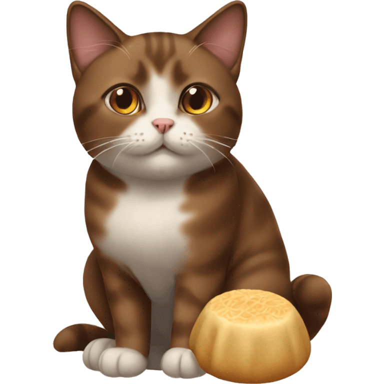 Brown Ukrainian cat with dumpling emoji