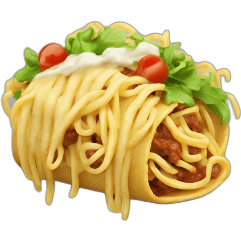 Spaghetti taco emoji