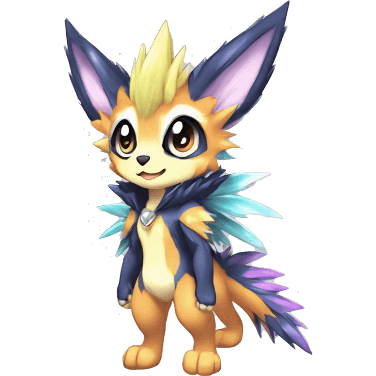 Anthro Scalie Spiky Cool Edgy Magical Shiny Colorful Pastel Sparkle Kemono-style Chibi Fantasy-Animal-Fakémon-Pokémon-Hybrid Fur Sona Aesthetic Full Body emoji