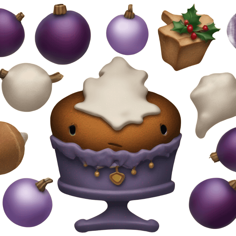 16th century Christmas with plum pudding emoji