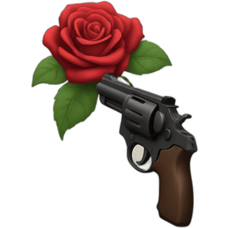 gun and roses emoji