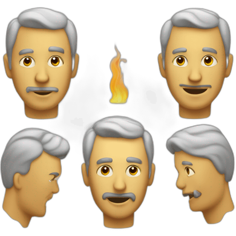 Un hombre al que le sale humo de la cabeza emoji