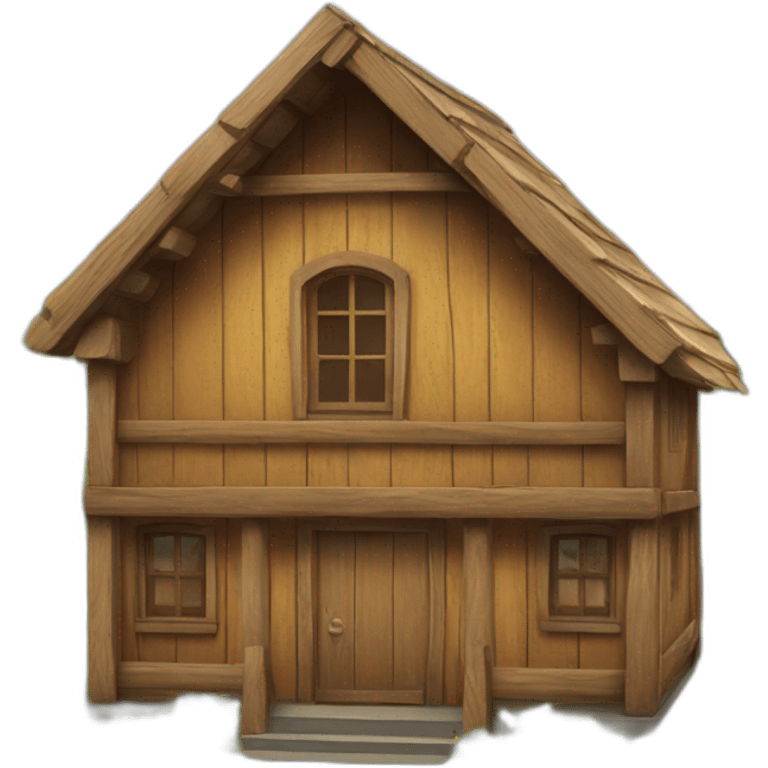 wooden house emoji