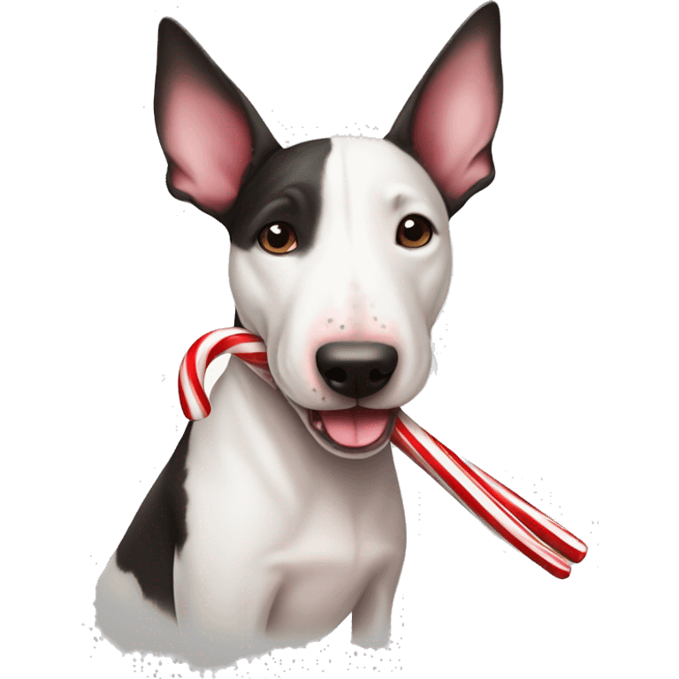 bull terrier and candy cane emoji