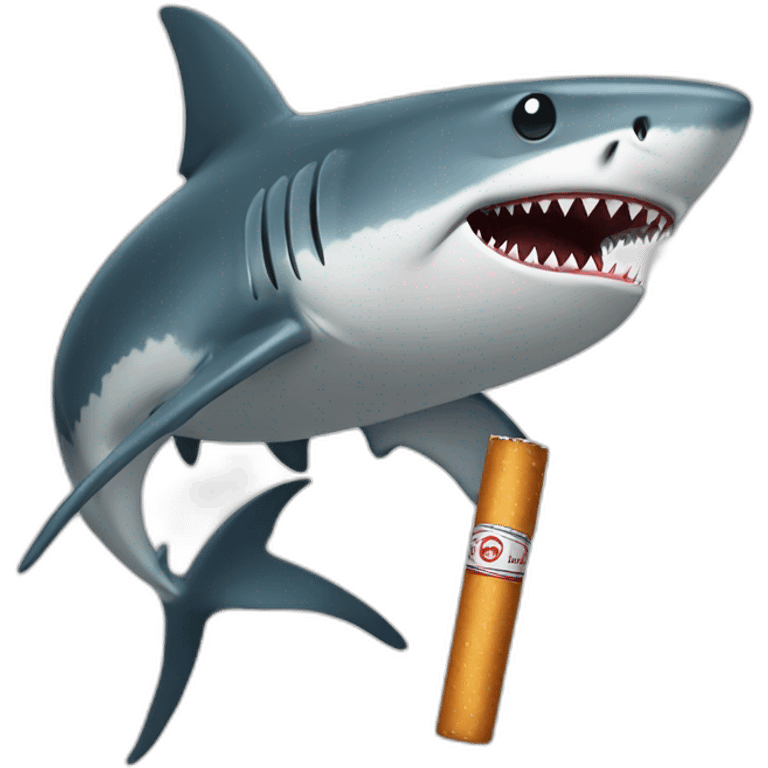 Shark with a roled cigaret emoji