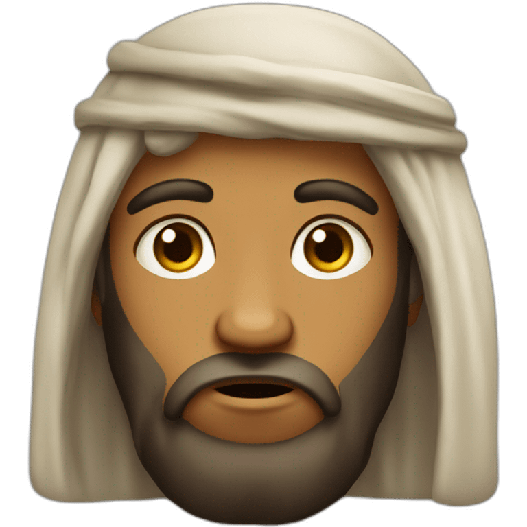 grumpy young ancient israelite man, olive skin emoji