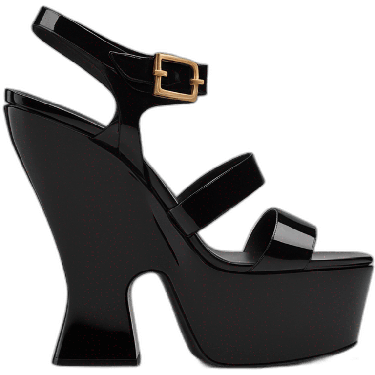 Ysl heel sandal TRIBUTE PLATFORM SANDAL black PATENT LEATHER emoji