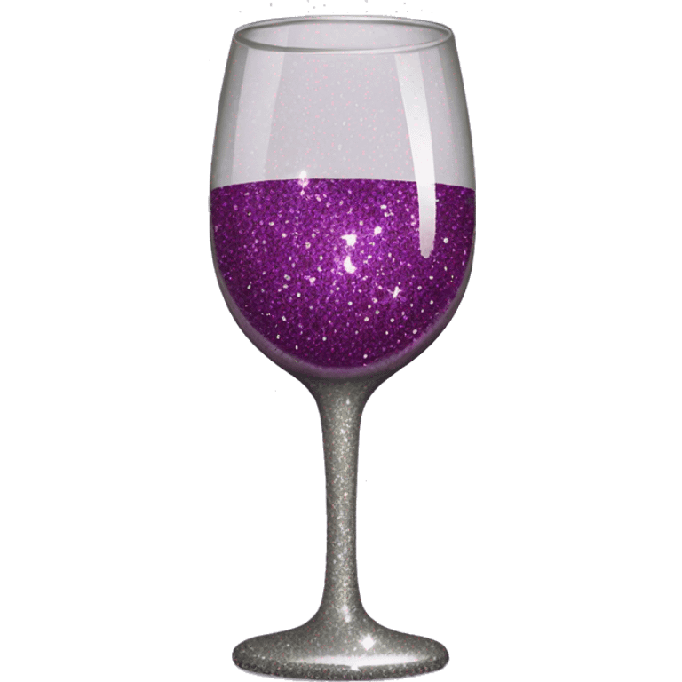 Glitter wine glass emoji