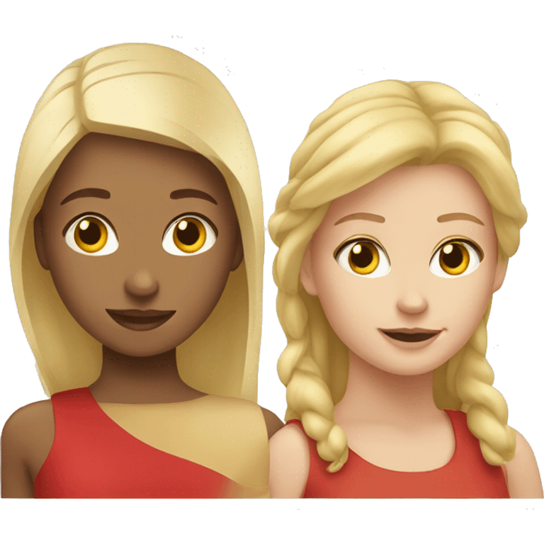 blond girl and red girl emoji