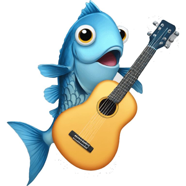 Fish playing guitar 2d emoji