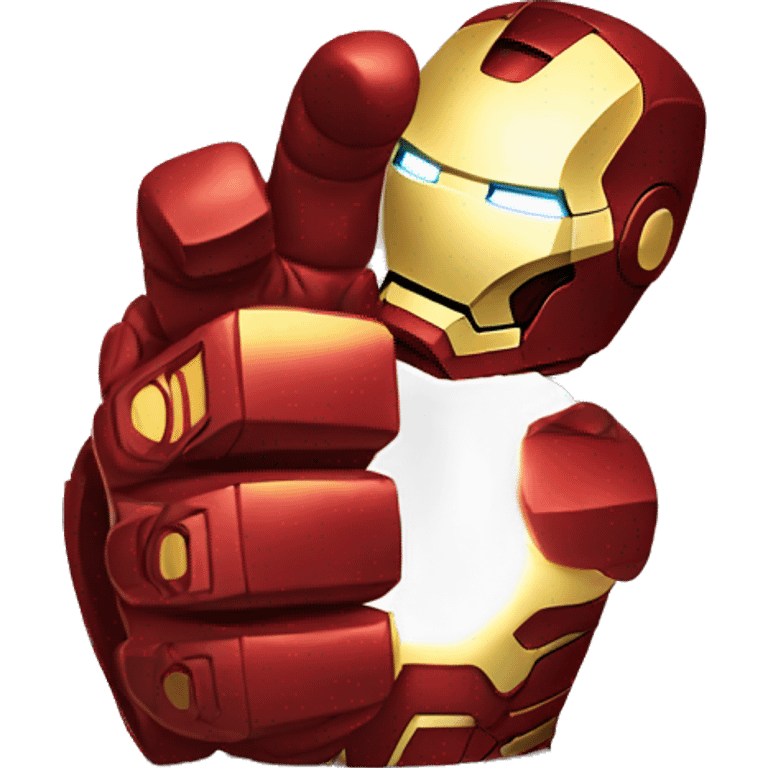 iron man pointing thumb down emoji